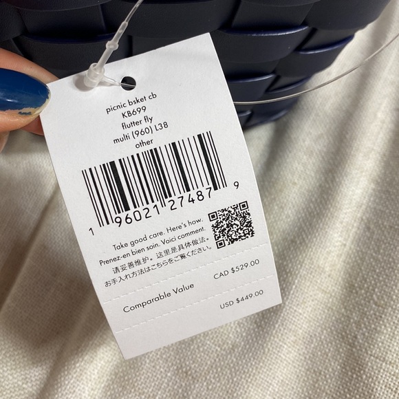 Kate Spade Flutter Fly (Butterfly) Picnic Basket Crossbody in Blue - Picture 4 of 16